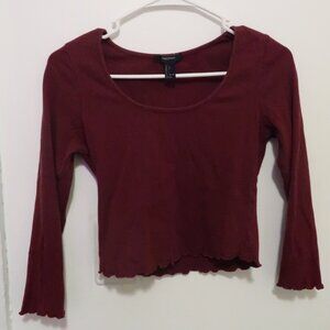 maroon top